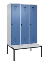 C+P Spind Evolo PLUS 0490507-12 mit Bank 1 Abt.400mm Drehriegel (HxBxT) 2120x400x815mm 7035/6011