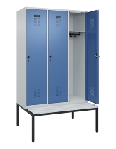 C+P Spind Evolo PLUS 0490507-12 mit Bank 1 Abt.400mm Drehriegel (HxBxT) 2120x400x815mm 7035/6011