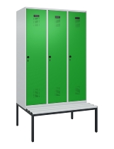 C+P Spind Evolo PLUS 0490507-12 mit Bank 1 Abt.400mm Drehriegel (HxBxT) 2120x400x815mm 7035/6011