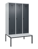 C+P Spind Evolo PLUS 0490507-12 mit Bank 1 Abt.400mm Drehriegel (HxBxT) 2120x400x815mm 7035/6011