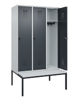 C+P Spind Evolo PLUS 0490507-12 mit Bank 1 Abt.400mm Drehriegel (HxBxT) 2120x400x815mm 7035/6011