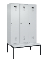 C+P Spind Evolo PLUS 0490507-12 mit Bank 1 Abt.400mm Drehriegel (HxBxT) 2120x400x815mm 7035/6011