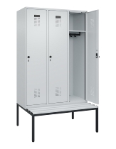 C+P Spind Evolo PLUS 0490507-12 mit Bank 1 Abt.400mm Drehriegel (HxBxT) 2120x400x815mm 7035/6011