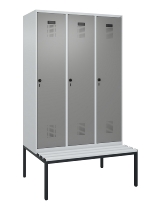 C+P Spind Evolo PLUS 0490507-12 mit Bank 1 Abt.400mm Drehriegel (HxBxT) 2120x400x815mm 7035/6011