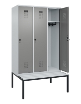 C+P Spind Evolo PLUS 0490507-12 mit Bank 1 Abt.400mm Drehriegel (HxBxT) 2120x400x815mm 7035/6011