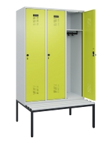 C+P Spind Evolo PLUS 0490507-12 mit Bank 1 Abt.400mm Drehriegel (HxBxT) 2120x400x815mm 7035/6011