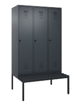 C+P Spind Evolo PLUS 0490507-12 mit Bank 1 Abt.400mm Drehriegel (HxBxT) 2120x400x815mm 7035/6011