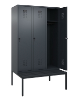 C+P Spind Evolo PLUS 0490507-12 mit Bank 1 Abt.400mm Drehriegel (HxBxT) 2120x400x815mm 7035/6011