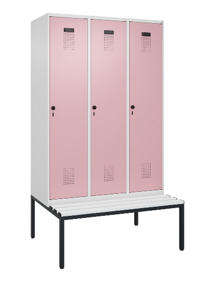 C+P Spind Evolo PLUS 0490507-12 mit Bank 1 Abt.400mm Drehriegel (HxBxT) 2120x400x815mm 7035/6011