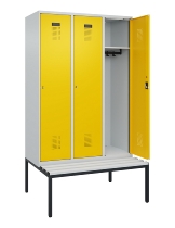 C+P Spind Evolo PLUS 0490507-12 mit Bank 1 Abt.400mm Drehriegel (HxBxT) 2120x400x815mm 7035/6011