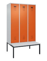 C+P Spind Evolo PLUS 0490507-12 mit Bank 1 Abt.400mm Drehriegel (HxBxT) 2120x400x815mm 7035/6011