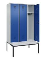 C+P Spind Evolo PLUS 0490507-12 mit Bank 1 Abt.400mm Drehriegel (HxBxT) 2120x400x815mm 7035/6011
