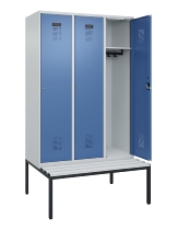 C+P Spind Evolo PLUS 0490507-12 mit Bank 1 Abt.400mm Drehriegel (HxBxT) 2120x400x815mm 7035/6011