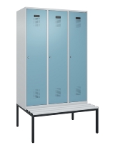 C+P Spind Evolo PLUS 0490507-12 mit Bank 1 Abt.400mm Drehriegel (HxBxT) 2120x400x815mm 7035/6011
