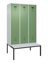 C+P Spind Evolo PLUS 0490507-12 mit Bank 1 Abt.400mm Drehriegel (HxBxT) 2120x400x815mm 7035/6011