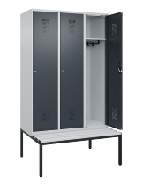 C+P Spind Evolo PLUS 0490507-12 mit Bank 1 Abt.400mm Drehriegel (HxBxT) 2120x400x815mm 7035/6011