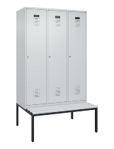 C+P Spind Evolo PLUS 0490507-12 mit Bank 1 Abt.400mm Drehriegel (HxBxT) 2120x400x815mm 7035/6011