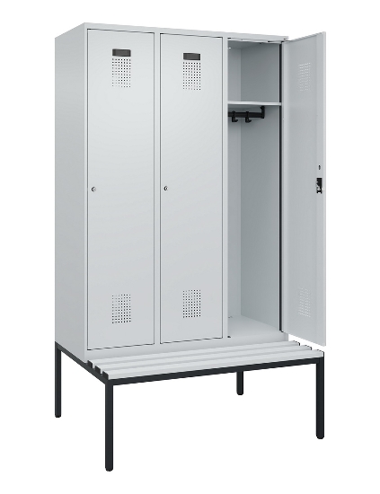 C+P Spind Evolo PLUS 0490507-12 mit Bank 1 Abt.400mm Drehriegel (HxBxT) 2120x400x815mm 7035/6011