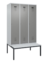 C+P Spind Evolo PLUS 0490507-12 mit Bank 1 Abt.400mm Drehriegel (HxBxT) 2120x400x815mm 7035/6011