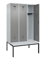 C+P Spind Evolo PLUS 0490507-12 mit Bank 1 Abt.400mm Drehriegel (HxBxT) 2120x400x815mm 7035/6011