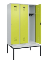 C+P Spind Evolo PLUS 0490507-12 mit Bank 1 Abt.400mm Drehriegel (HxBxT) 2120x400x815mm 7035/6011