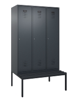 C+P Spind Evolo PLUS 0490507-12 mit Bank 1 Abt.400mm Drehriegel (HxBxT) 2120x400x815mm 7035/6011