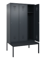 C+P Spind Evolo PLUS 0490507-12 mit Bank 1 Abt.400mm Drehriegel (HxBxT) 2120x400x815mm 7035/6011