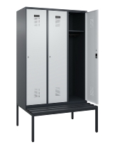 C+P Spind Evolo PLUS 0490507-12 mit Bank 1 Abt.400mm Drehriegel (HxBxT) 2120x400x815mm 7035/6011