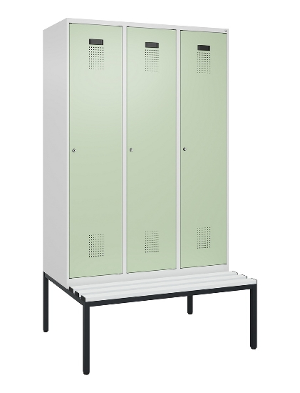 C+P Spind Evolo PLUS 0490507-12 mit Bank 1 Abt.400mm Drehriegel (HxBxT) 2120x400x815mm 7035/6011