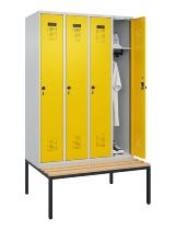 C+P Spind Evolo PLUS 0490507-32 mit Bank 3 Abt.400mm Drehriegel (HxBxT) 2120x1200x815mm 9016/3015