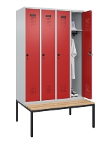 C+P Spind Evolo PLUS 0490507-32 mit Bank 3 Abt.400mm Drehriegel (HxBxT) 2120x1200x815mm 9016/3015