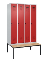C+P Spind Evolo PLUS 0490507-32 mit Bank 3 Abt.400mm Drehriegel (HxBxT) 2120x1200x815mm 9016/3015