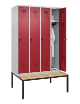 C+P Spind Evolo PLUS 0490507-32 mit Bank 3 Abt.400mm Drehriegel (HxBxT) 2120x1200x815mm 9016/3015
