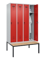 C+P Spind Evolo PLUS 0490507-32 mit Bank 3 Abt.400mm Drehriegel (HxBxT) 2120x1200x815mm 9016/3015