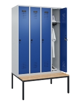 C+P Spind Evolo PLUS 0490507-32 mit Bank 3 Abt.400mm Drehriegel (HxBxT) 2120x1200x815mm 9016/3015