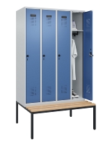 C+P Spind Evolo PLUS 0490507-32 mit Bank 3 Abt.400mm Drehriegel (HxBxT) 2120x1200x815mm 9016/3015