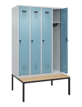 C+P Spind Evolo PLUS 0490507-32 mit Bank 3 Abt.400mm Drehriegel (HxBxT) 2120x1200x815mm 9016/3015