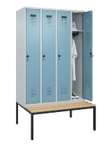 C+P Spind Evolo PLUS 0490507-32 mit Bank 3 Abt.400mm Drehriegel (HxBxT) 2120x1200x815mm 9016/3015