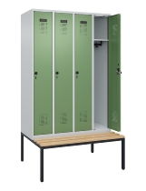 C+P Spind Evolo PLUS 0490507-32 mit Bank 3 Abt.400mm Drehriegel (HxBxT) 2120x1200x815mm 9016/3015
