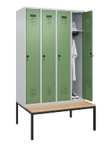 C+P Spind Evolo PLUS 0490507-32 mit Bank 3 Abt.400mm Drehriegel (HxBxT) 2120x1200x815mm 9016/3015