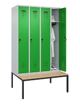 C+P Spind Evolo PLUS 0490507-32 mit Bank 3 Abt.400mm Drehriegel (HxBxT) 2120x1200x815mm 9016/3015