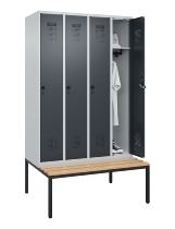 C+P Spind Evolo PLUS 0490507-32 mit Bank 3 Abt.400mm Drehriegel (HxBxT) 2120x1200x815mm 9016/3015
