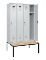 C+P Spind Evolo PLUS 0490507-32 mit Bank 3 Abt.400mm Drehriegel (HxBxT) 2120x1200x815mm 9016/3015
