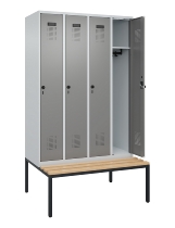 C+P Spind Evolo PLUS 0490507-32 mit Bank 3 Abt.400mm Drehriegel (HxBxT) 2120x1200x815mm 9016/3015