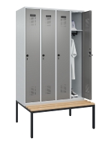 C+P Spind Evolo PLUS 0490507-32 mit Bank 3 Abt.400mm Drehriegel (HxBxT) 2120x1200x815mm 9016/3015