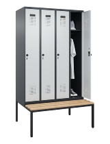 C+P Spind Evolo PLUS 0490507-32 mit Bank 3 Abt.400mm Drehriegel (HxBxT) 2120x1200x815mm 9016/3015