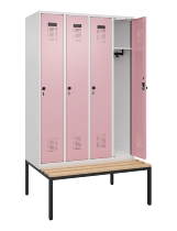 C+P Spind Evolo PLUS 0490507-40 mit Bank 4 Abt.300mm Drehriegel (HxBxT) 2120x1200x815mm 9016/3015