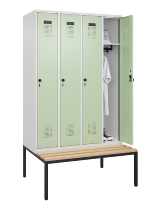 C+P Spind Evolo PLUS 0490507-32 mit Bank 3 Abt.400mm Drehriegel (HxBxT) 2120x1200x815mm 9016/3015