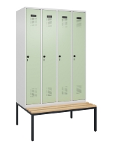 C+P Spind Evolo PLUS 0490507-32 mit Bank 3 Abt.400mm Drehriegel (HxBxT) 2120x1200x815mm 9016/3015
