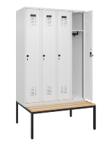 C+P Spind Evolo PLUS 0490507-32 mit Bank 3 Abt.400mm Drehriegel (HxBxT) 2120x1200x815mm 9016/3015